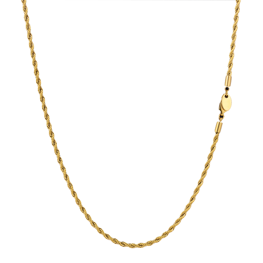 3mm Rope Micro Chain Necklace in 18K Gold