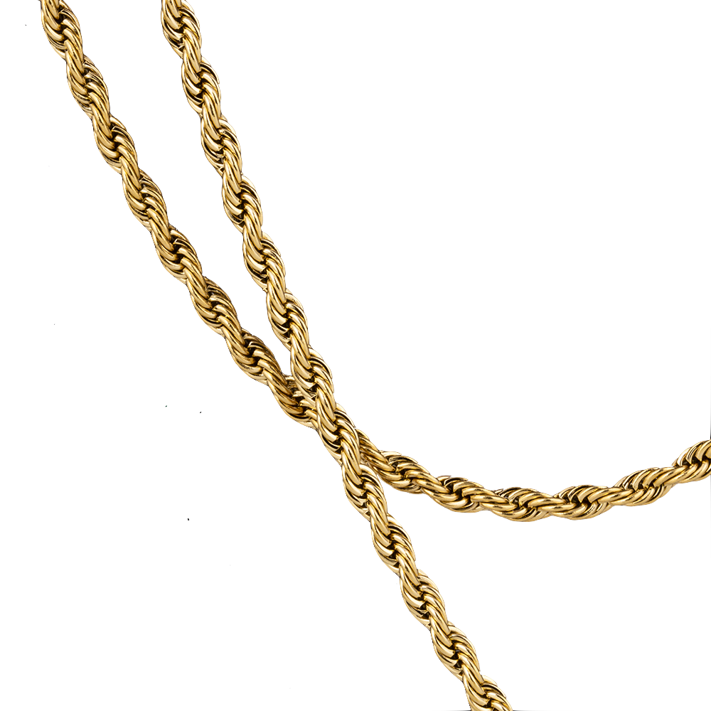 3mm Rope Micro Chain Necklace in 18K Gold