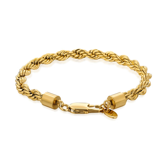 6mm Rope Bracelet in 18K Gold