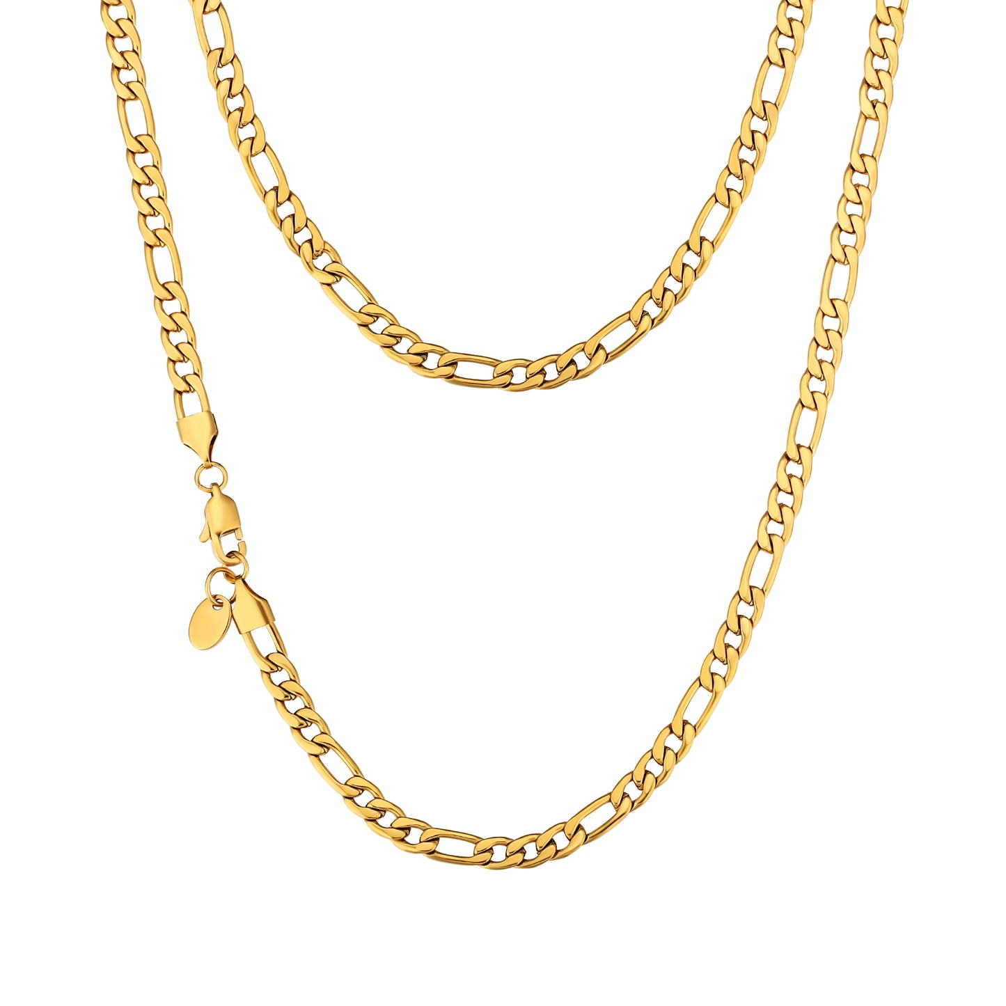 5mm Figaro Chain Necklace in 18K Gold