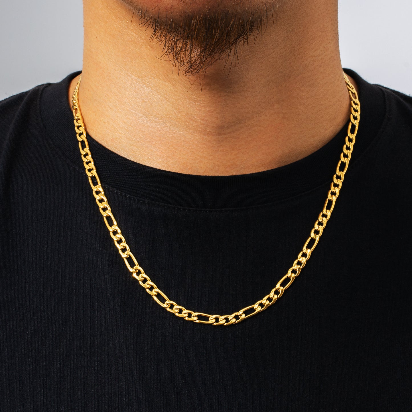 5mm Figaro Chain Necklace in 18K Gold