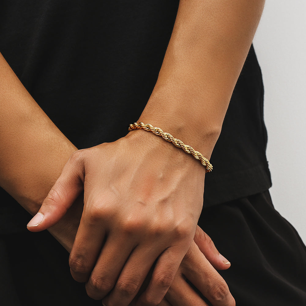 6mm Rope Bracelet in 18K Gold