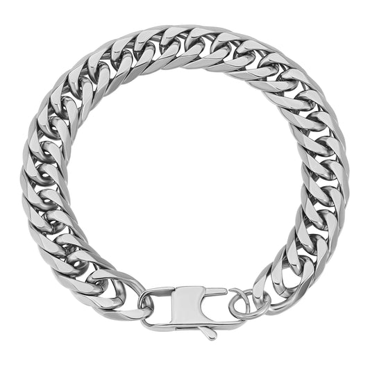 8mm Miami Cuban Link Bracelet in White Gold