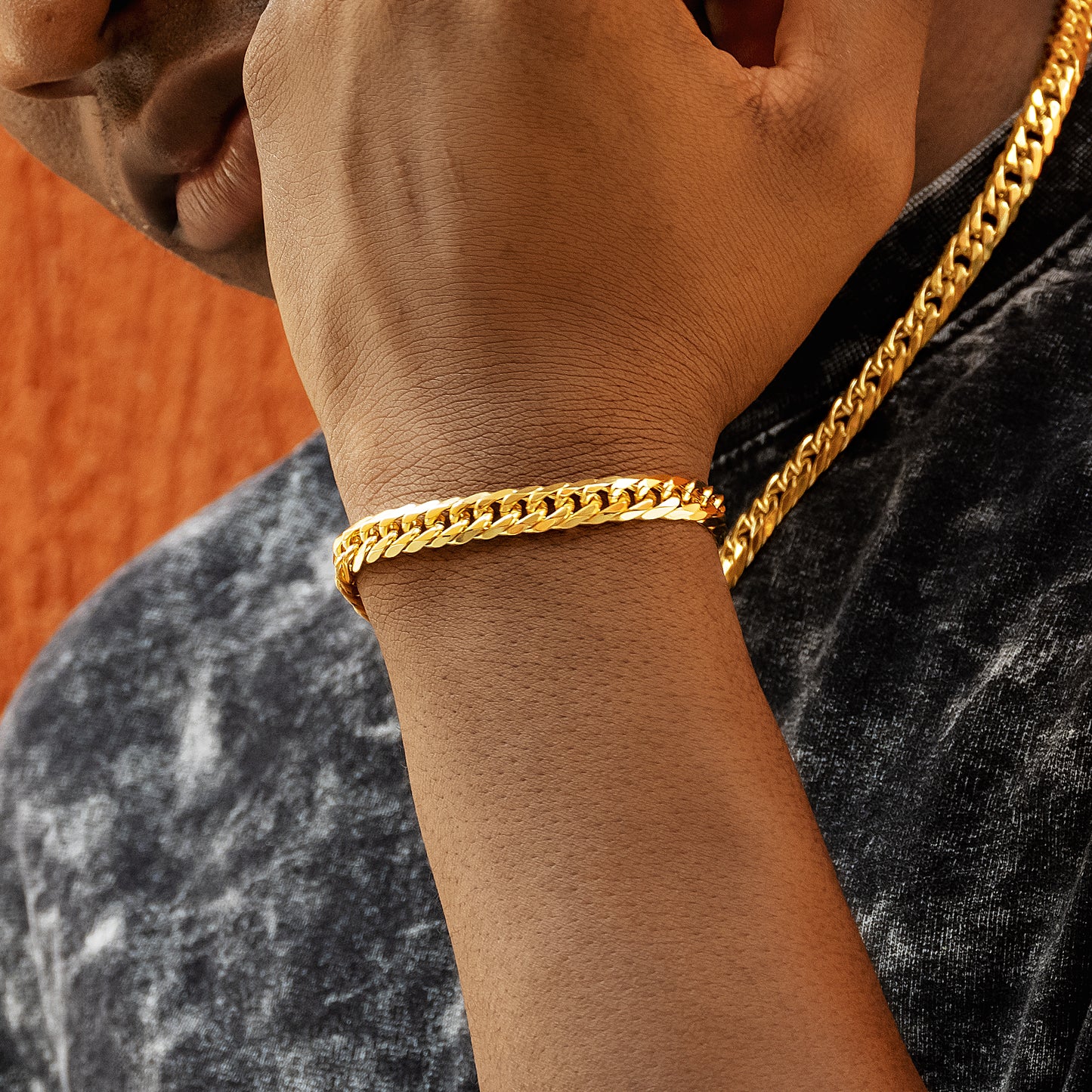 8mm Miami Cuban Link Bracelet in 18K Gold