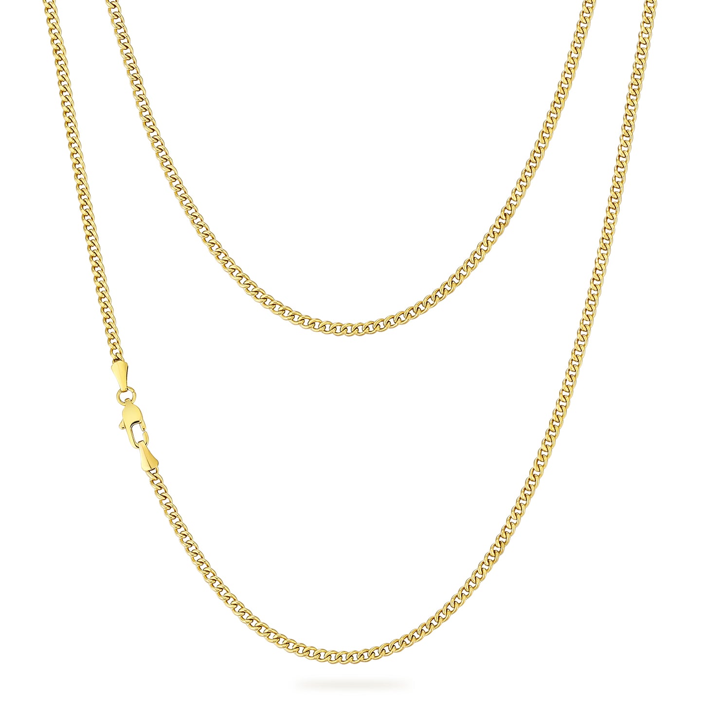 3mm Miami Cuban Chain Necklace in 14K Gold