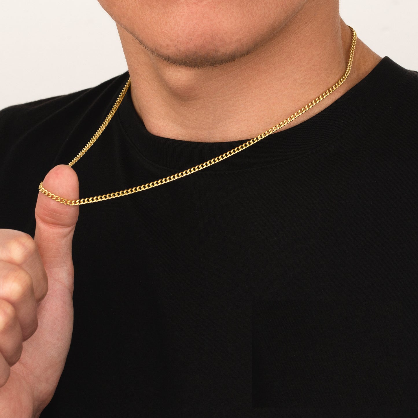 3mm Miami Cuban Chain Necklace in 14K Gold