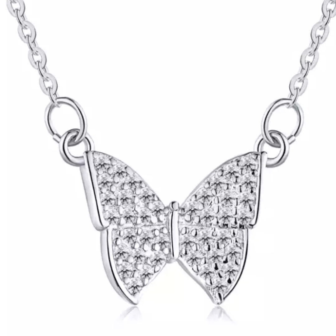 Dainty Butterfly Vermeil Pendant Necklace